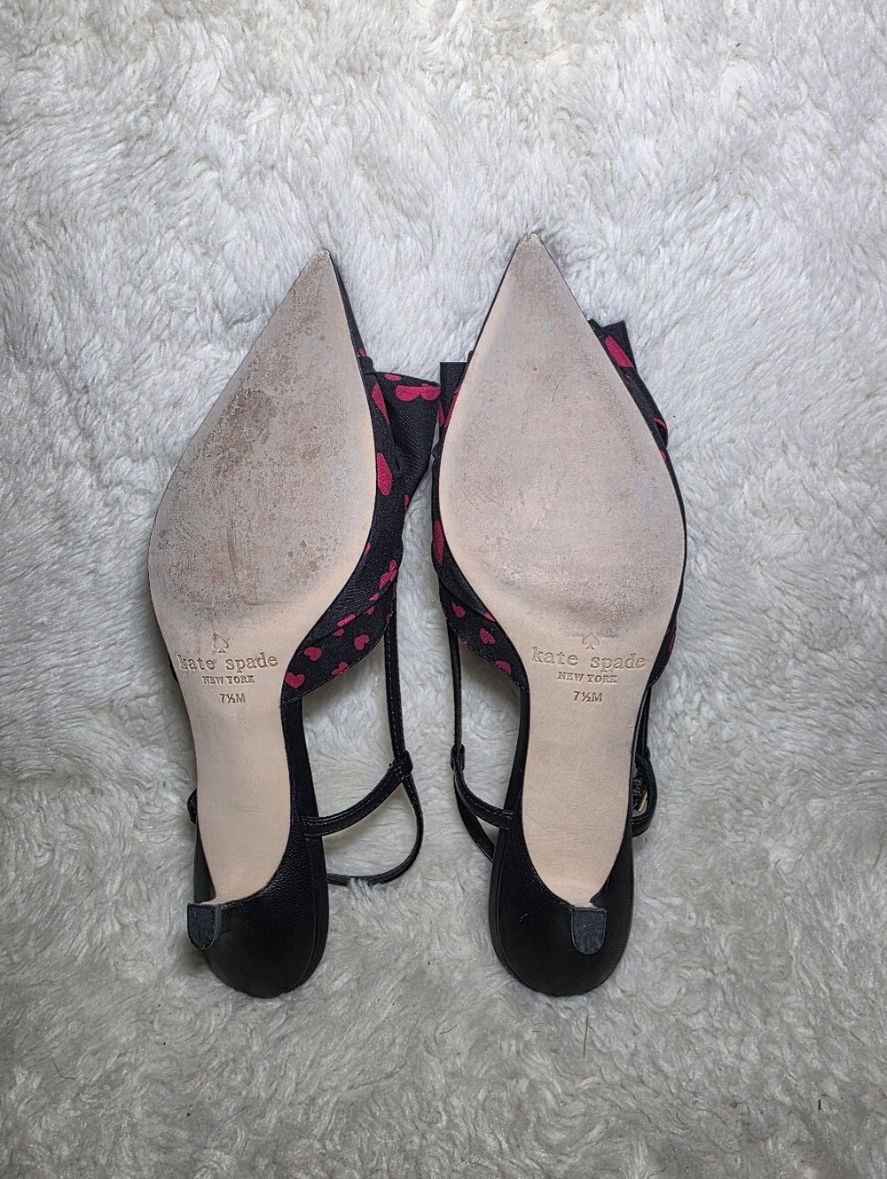 Kate Spade Daxton Heart Bow Pointed Toe Kitten Heel Slingback Pumps 7.5 M - Picture 10 of 13